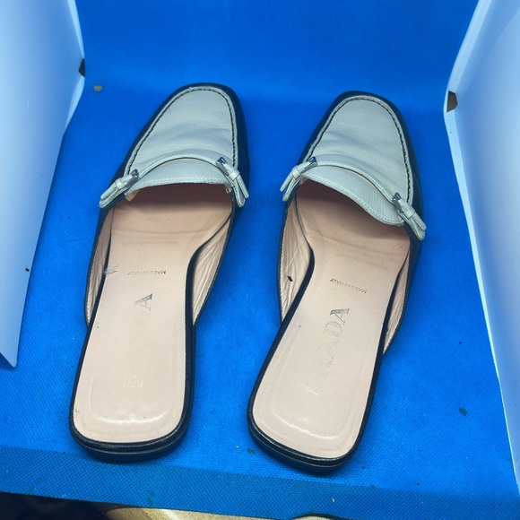 Authentic Prada black/cream mules size 39.5 - Picture 7 of 9
